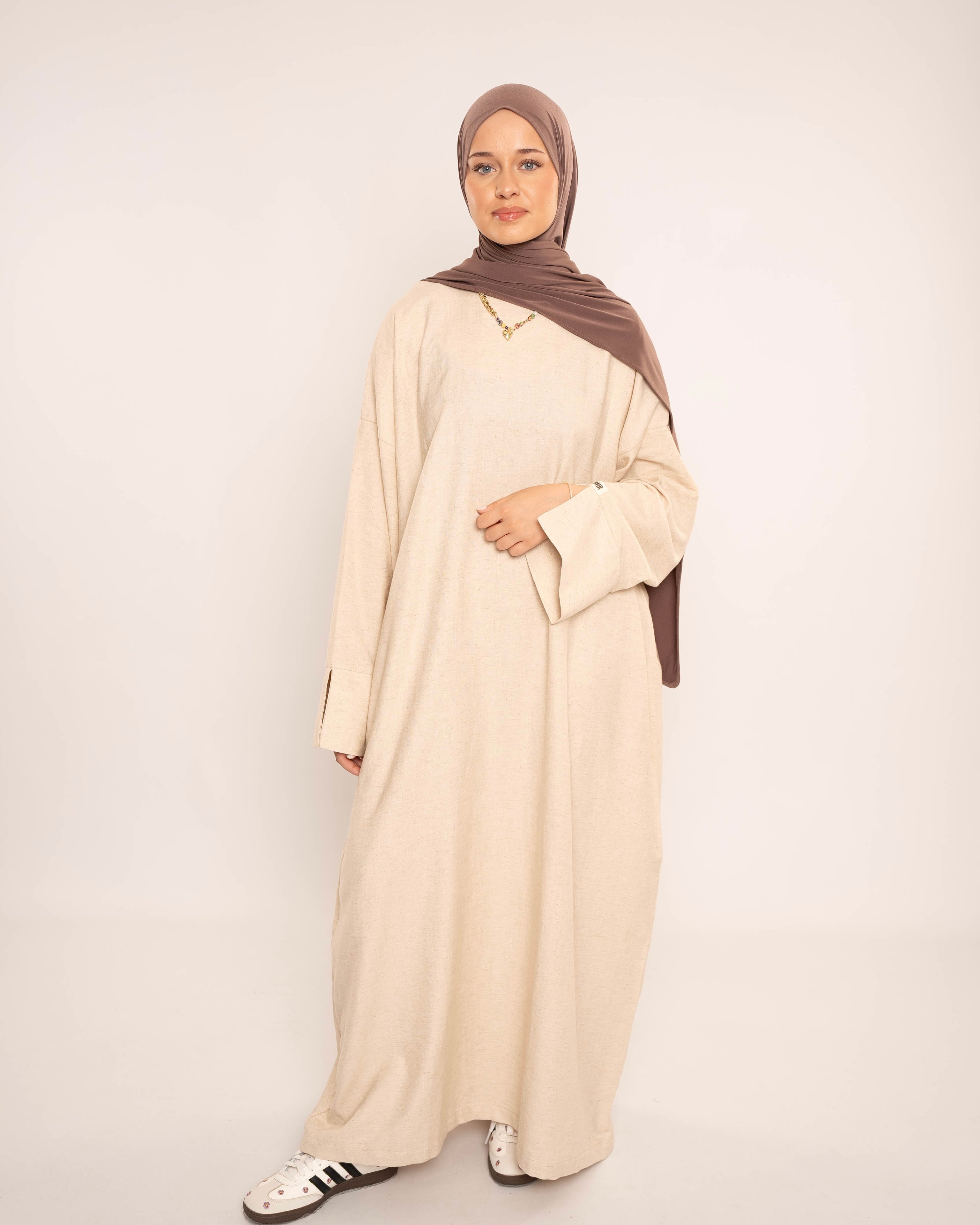 NAYLA LINEN ABAYA BEIGE