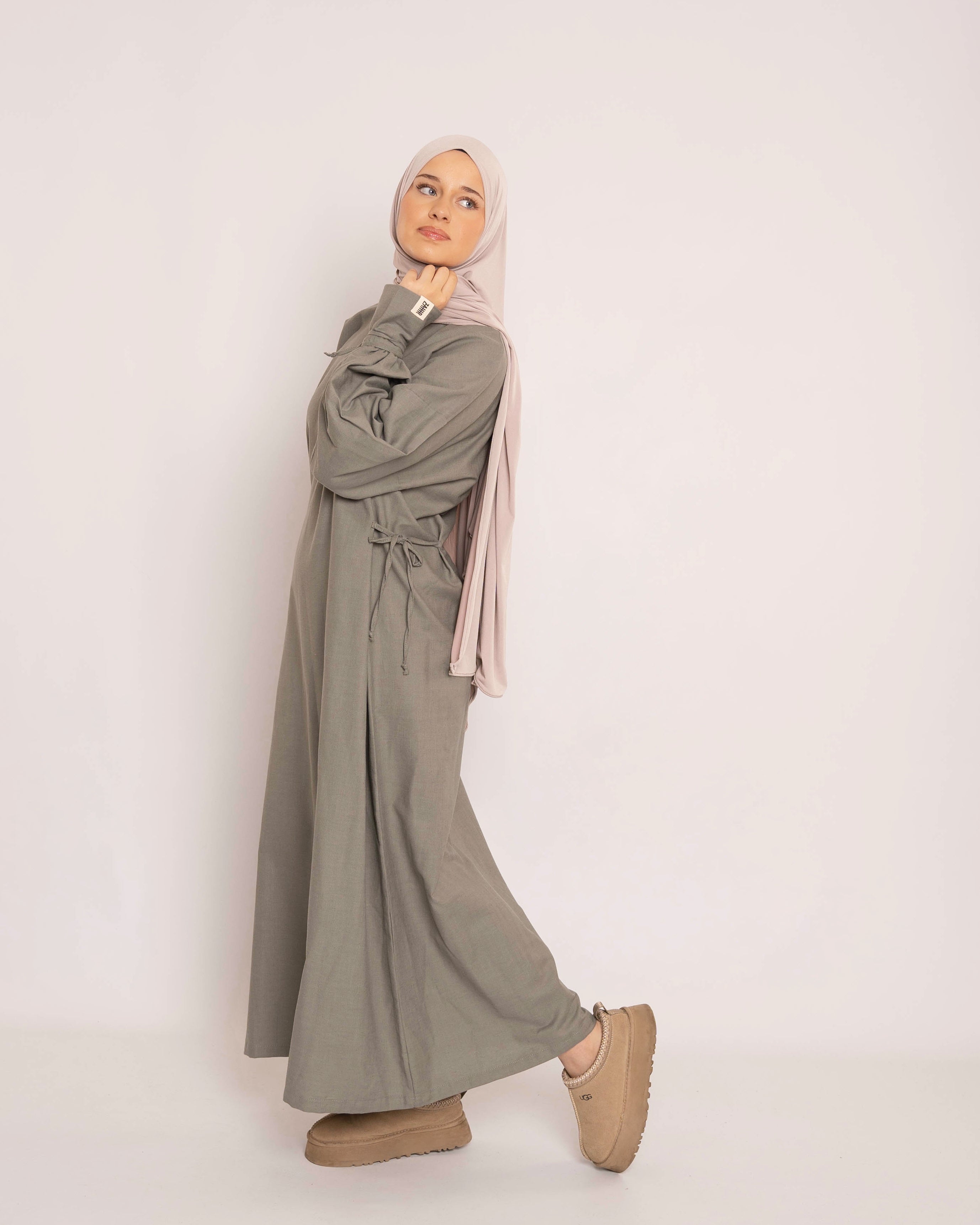 LIYANA LINEN DRESS KHAKI