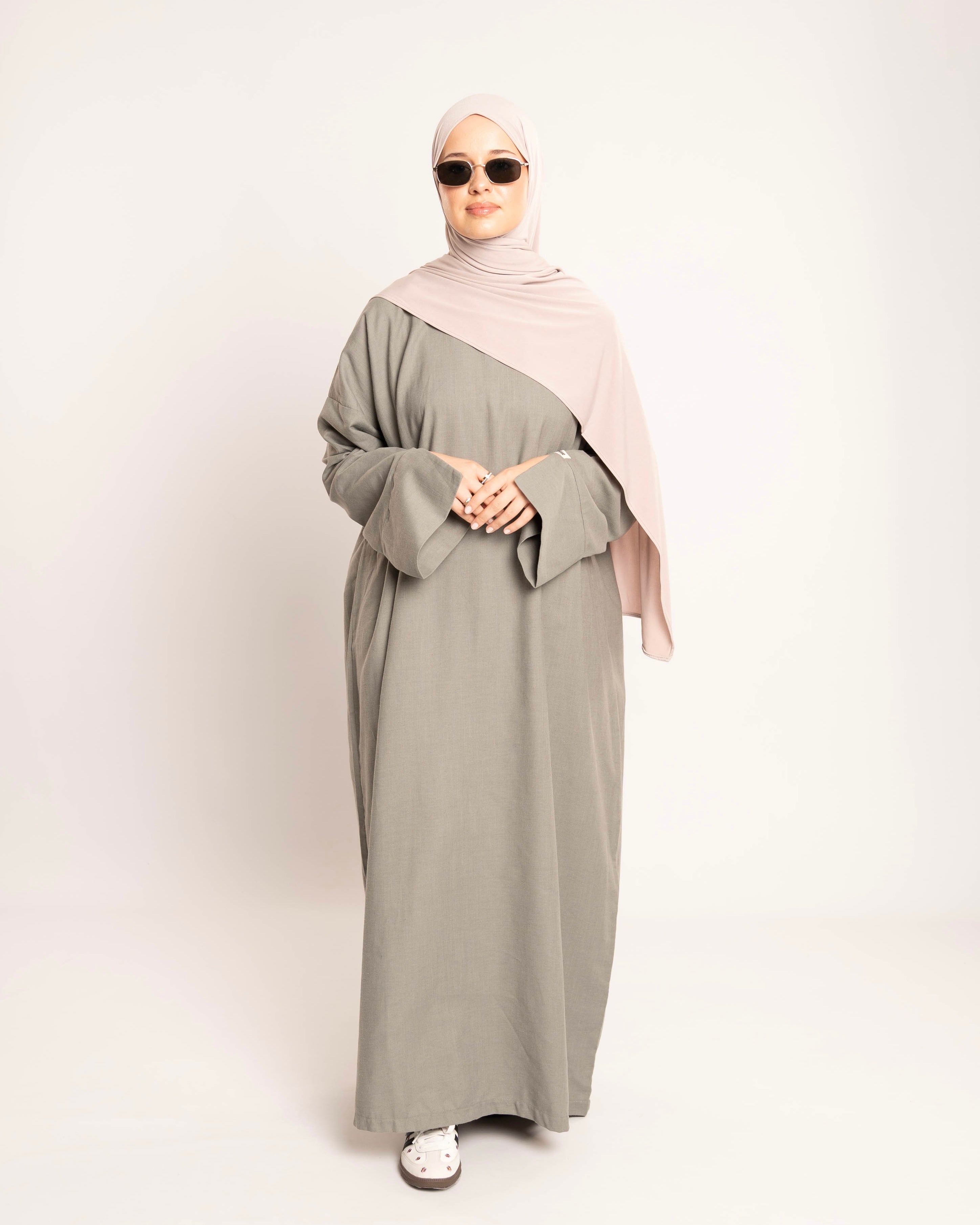 NAYLA LINEN ABAYA KHAKI