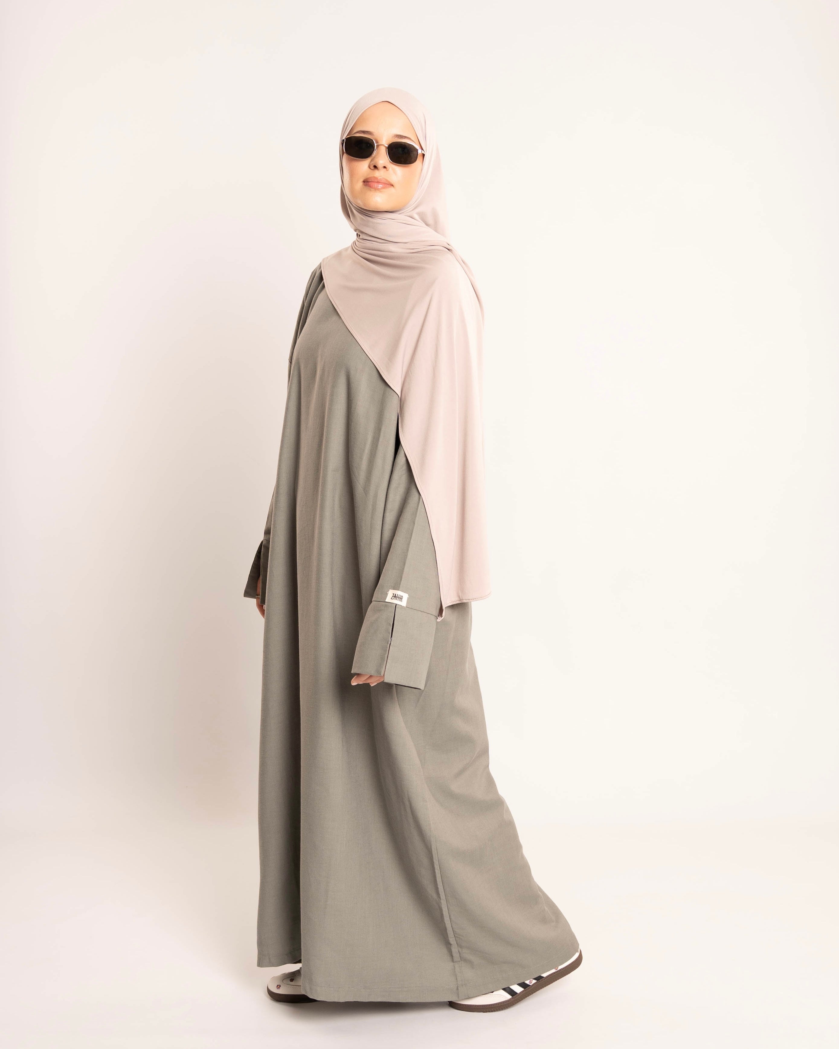 NAYLA LINEN ABAYA KHAKI