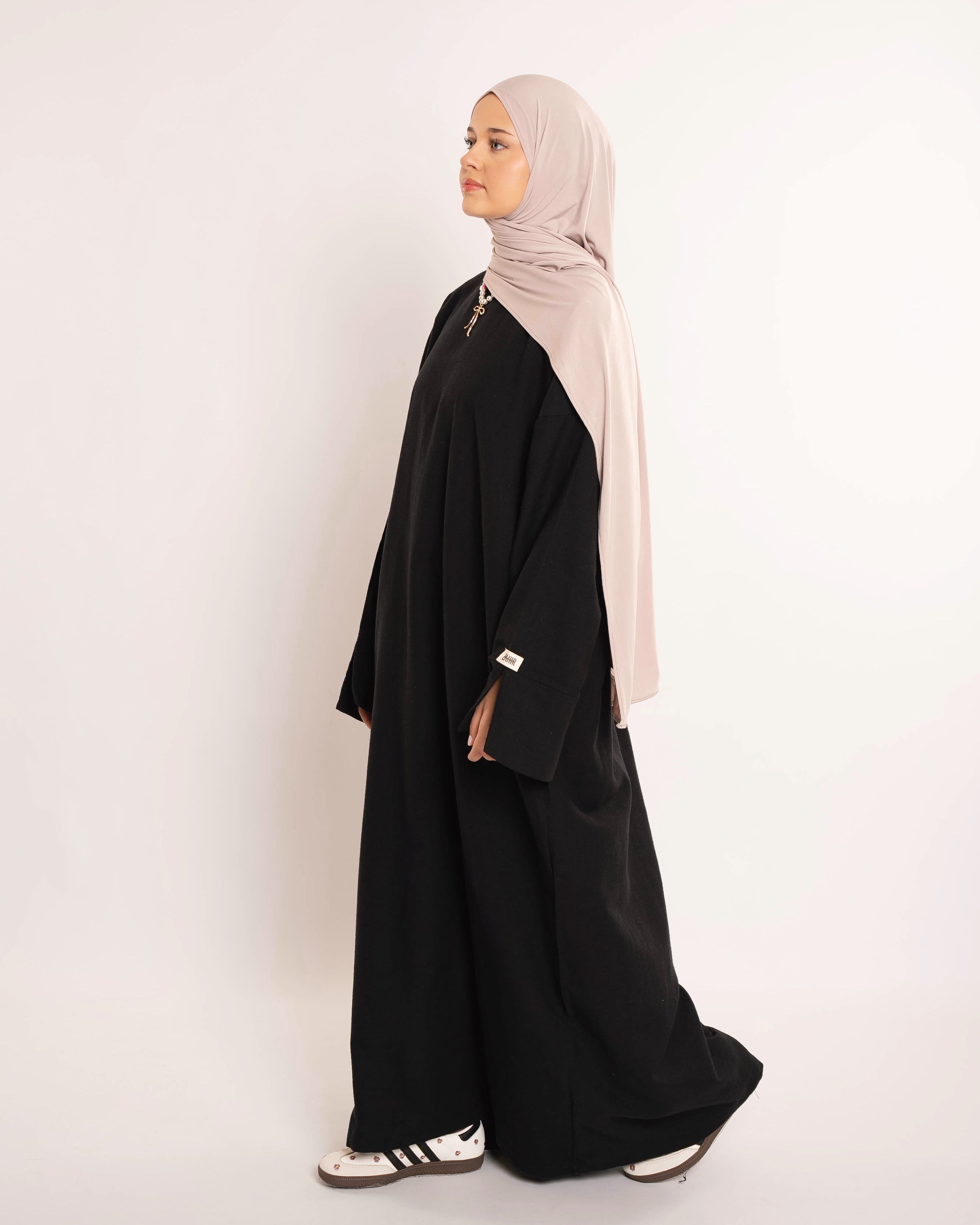 NAYLA LINEN ABAYA BLACK