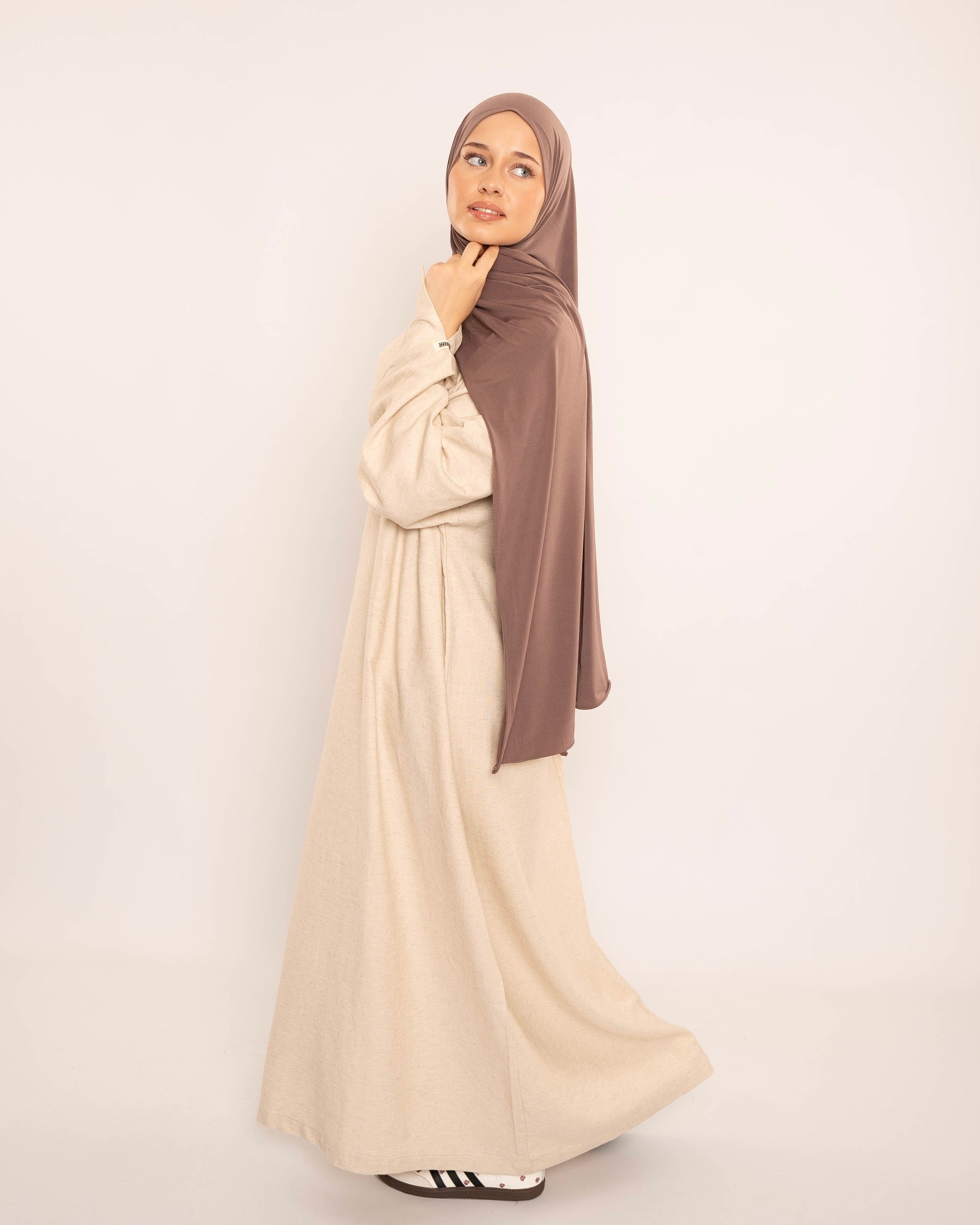 NAYLA LINEN ABAYA BEIGE