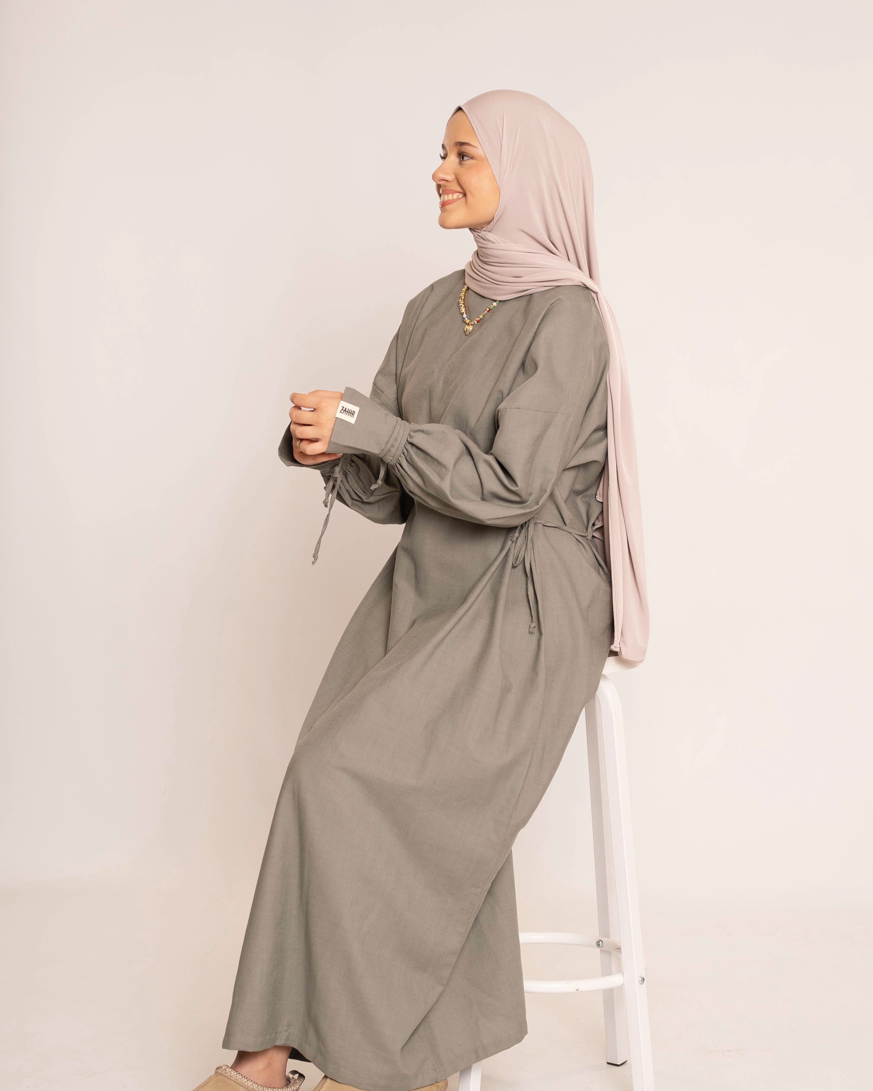 LIYANA LINEN DRESS KHAKI