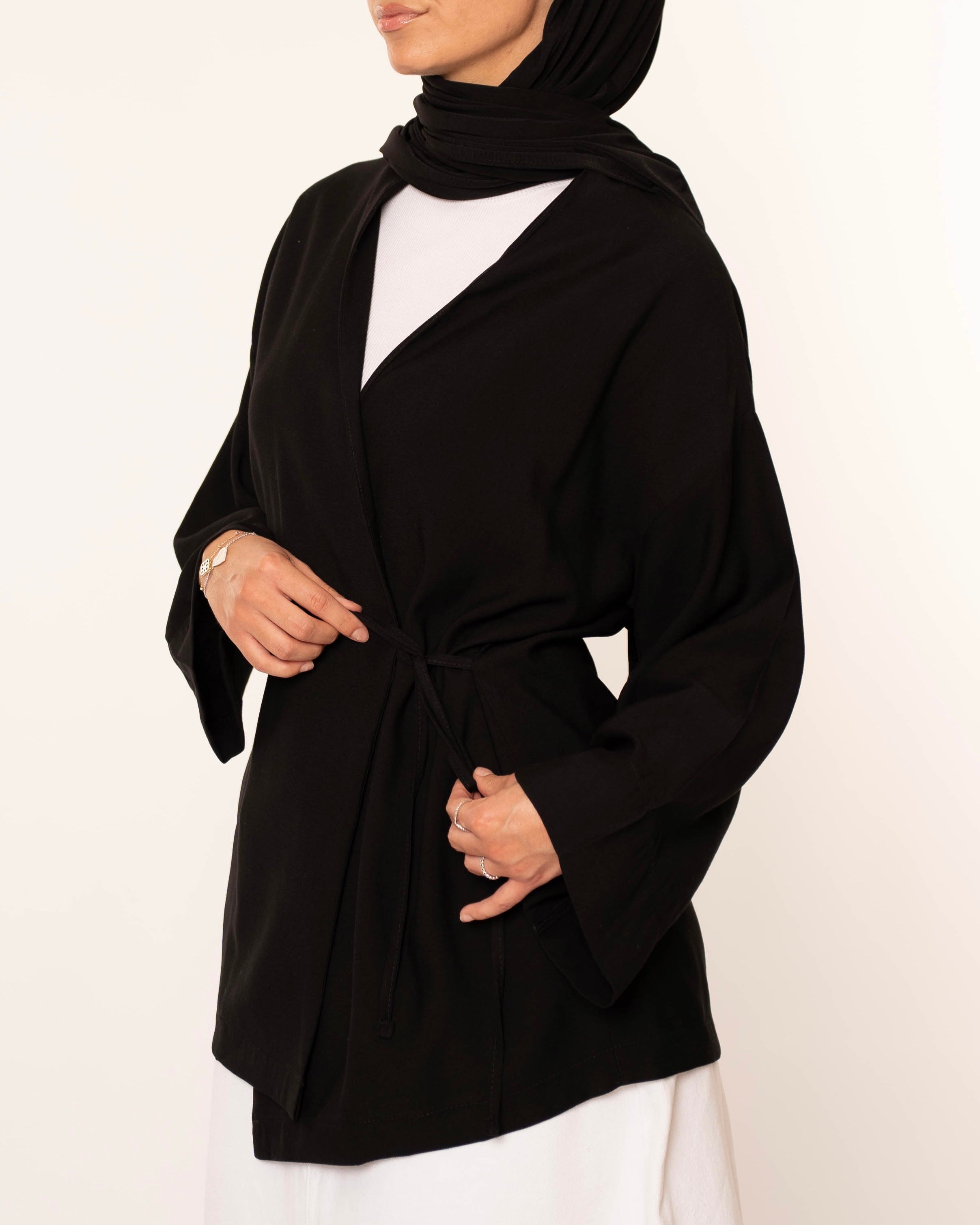 TENCEL MODEST KIMONO BLACK