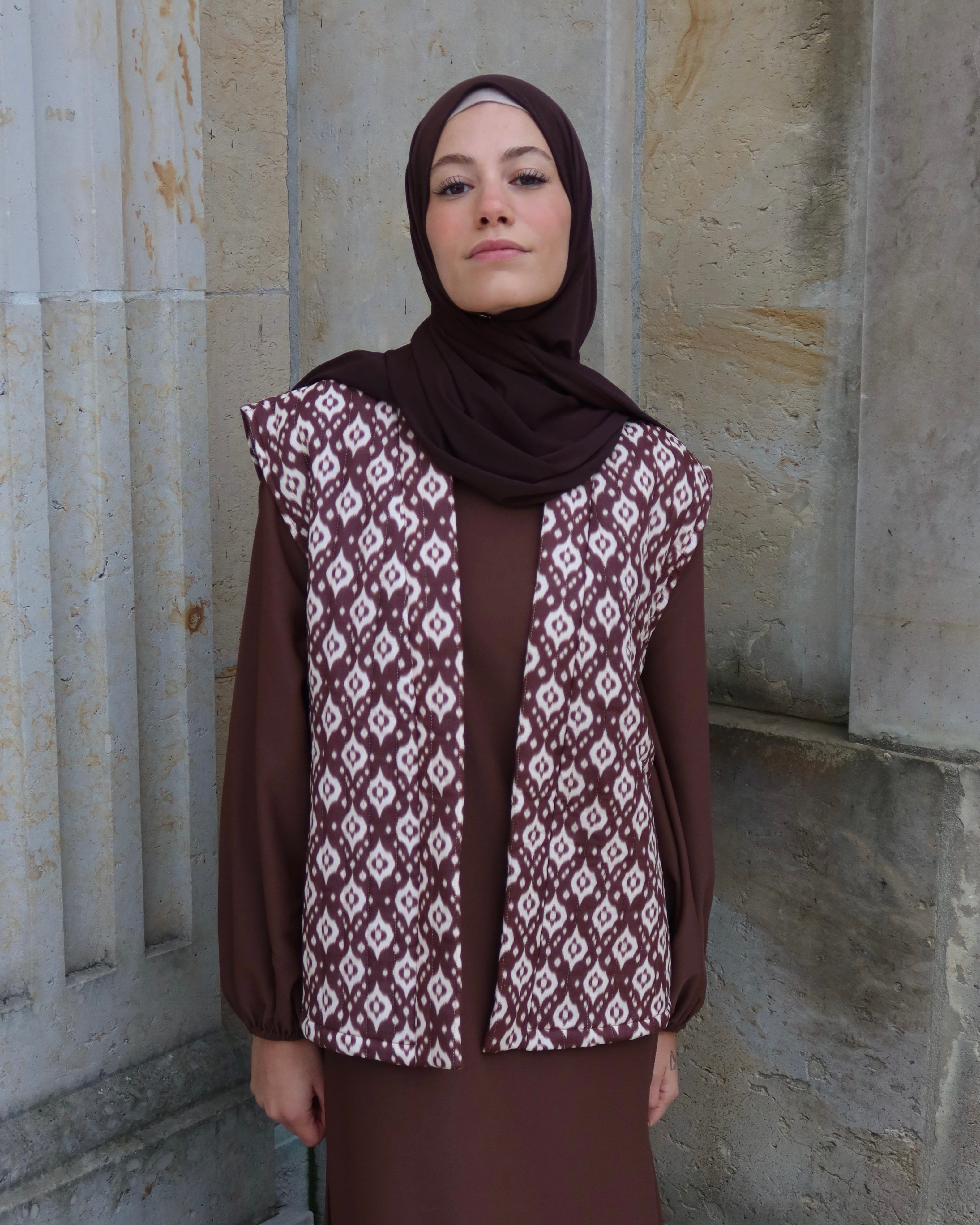 PATTERN WAISTCOAT ECRU